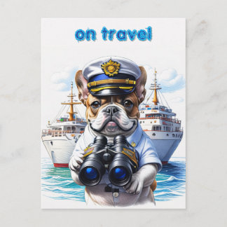 Französische Bulldoggen French Bulldog Travel Vykort