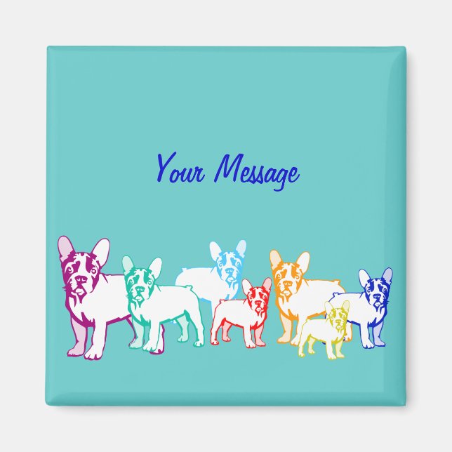 Französische Bulldoggen Geschenke Magnet (Framsidan)