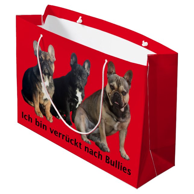 Französische Bulldoggen Geschenktüte (Baksidan Vinklad)
