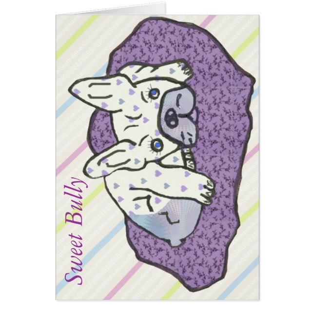 Französische Bulldoggen Grusskarte Hälsningskort (Framsidan)