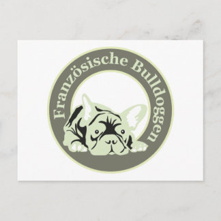 Französische Bulldoggen Karte Vykort