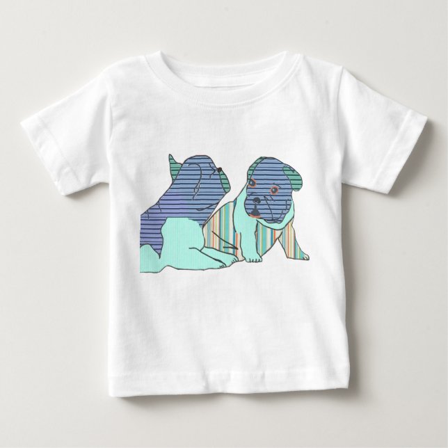 Französische Bulldoggen Kartoon French Bulldog T Shirt (Framsida)