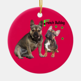 Französische Bulldoggen Keramik Ornament