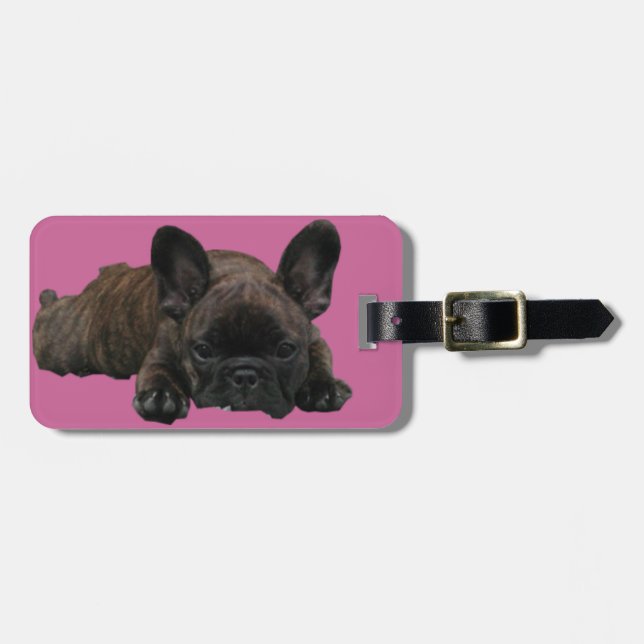 Französische Bulldoggen Kofferanhänger Bagagebricka (Horisontell Framsida)