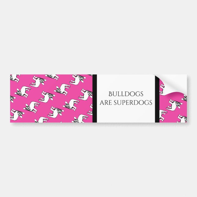 Französische Bulldoggen Muster und Text Bildekal (Framsidan)