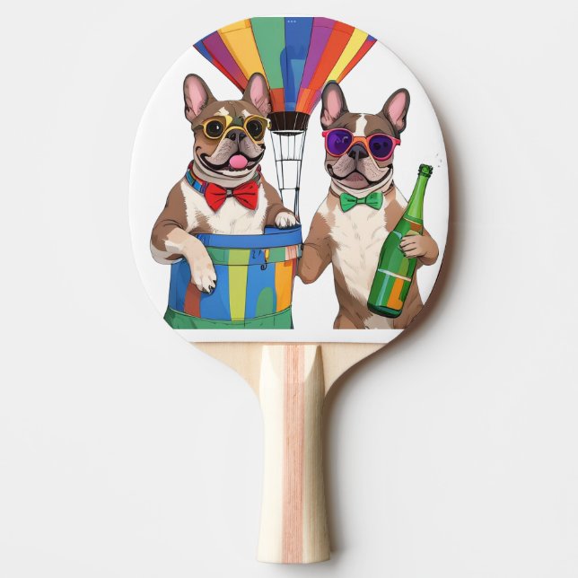 Französische Bulldoggen Neujahr French Bulldog Pingisracket (Framsidan)