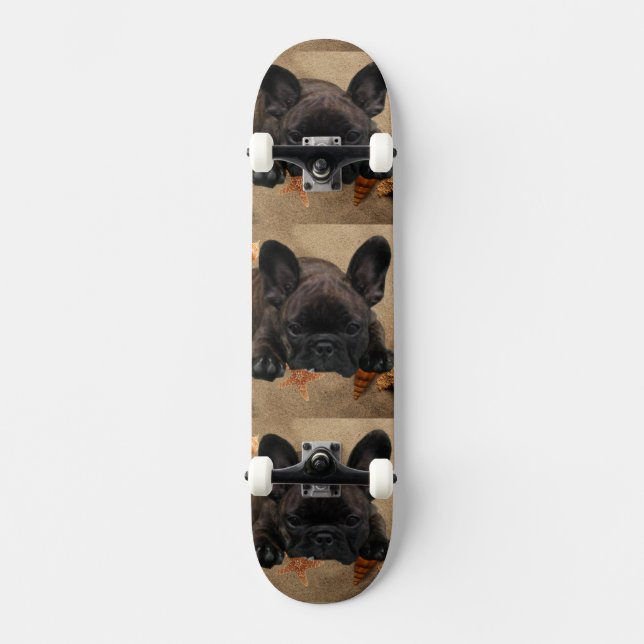 Französische Bulldoggen Skateboard Bräda 19,5 Cm (Framsida)