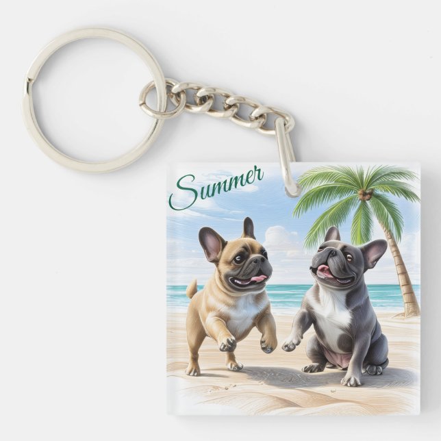 Französische Bulldoggen Strand French Bulldog (Framsidan)
