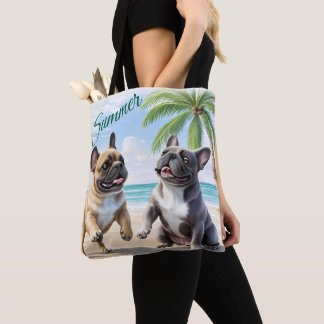 Französische Bulldoggen Strand French Bulldog Tygkasse