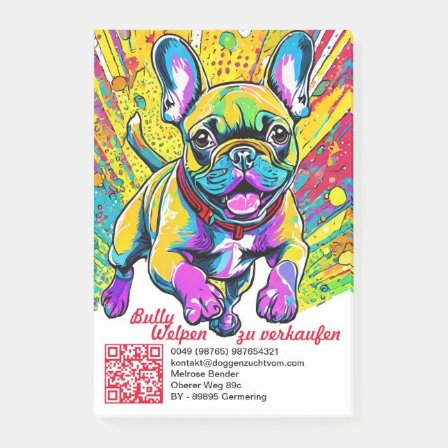 Französische Bulldoggen Welpen zu verkaufen Post-it Block (Framsida)