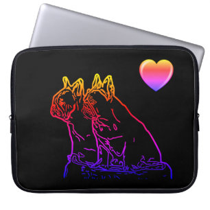 französische Bulldoggen zwei Freunde Laptopschutzh Laptop Fodral