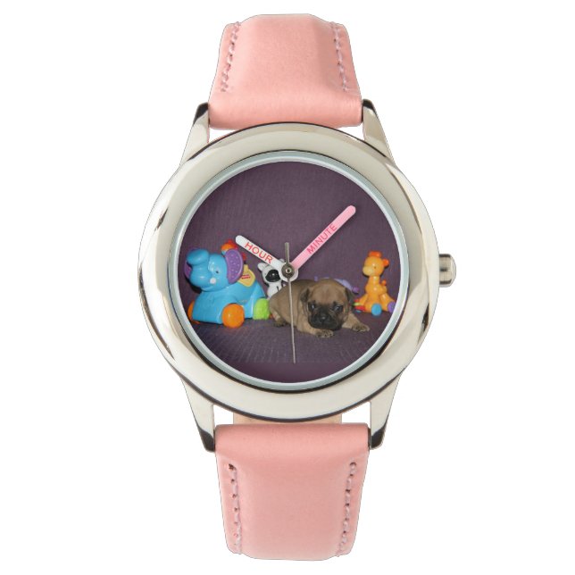 Französischen Bulldoggen kleiner Welpe Bulldog Armbandsur (Framsida)