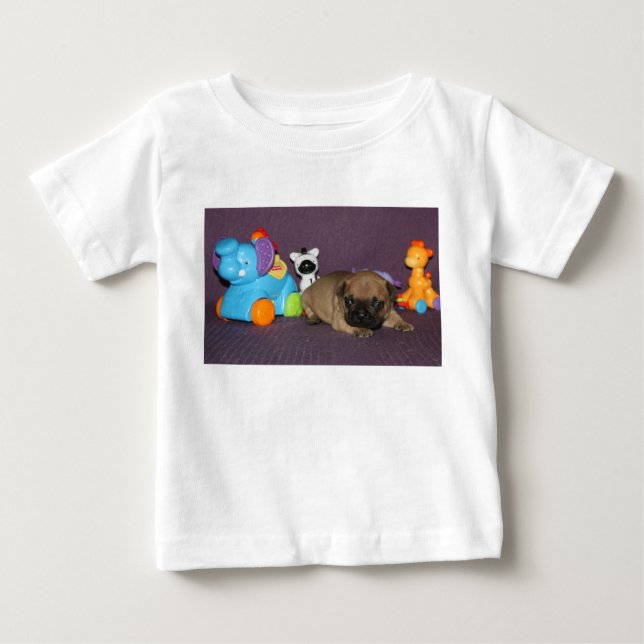 Französischen Bulldoggen kleiner Welpe Bulldog T Shirt (Framsida)