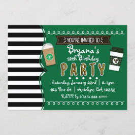 Frap Coffee Födelsedagsfest Chic Inbjudningar