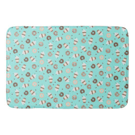 Frappuccino Coffee Sprinkled Donut Mönster Badrumsmatta