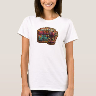 Fräsch Rosa ALLT JAG BEHÖVER ÄR VIN OCH KÄRLEK T-S T Shirt