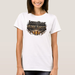 Fräsch rosa LESS TALK MORE SHOTS Slogan T-shirt