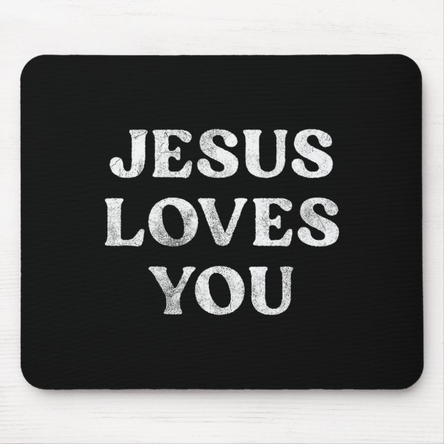 Frase Jesus Älskar Dig På En  Musmatta (Framsidan)
