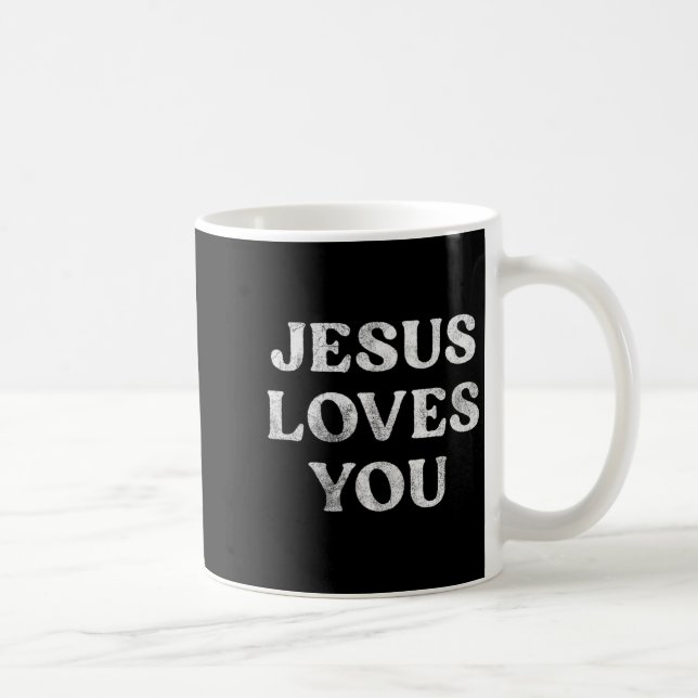Frase Jesus Älskar Dig På En Premium Tri-blend  Kaffemugg (Höger)