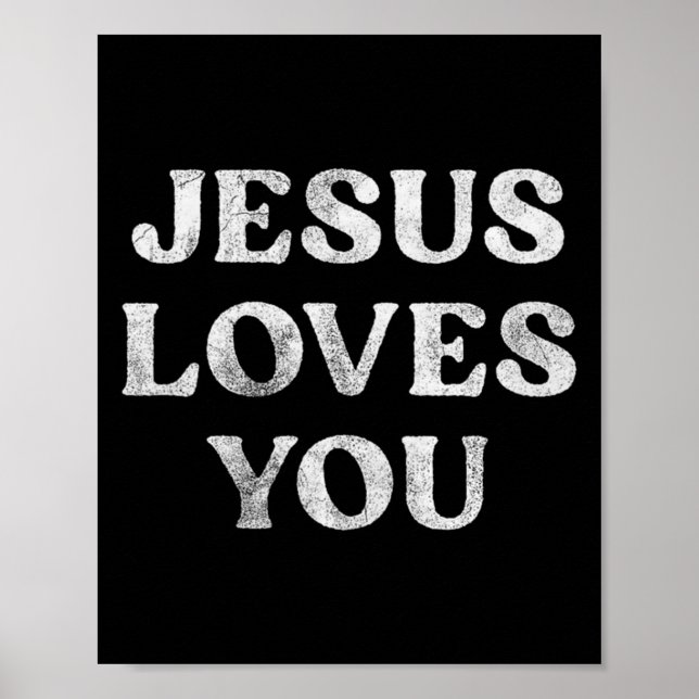Frase Jesus Älskar Dig På En Premium Tri-blend  Poster (Framsidan)