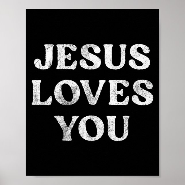 frasen Jesus älskar dig på en Poster (Framsidan)