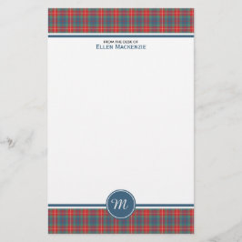 Fraser av Lovat Ancient Tartan Monogram Stationery Brevpapper