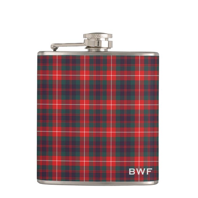 Fraser av Lovat Klan Tartan Monogram Fickplunta (Framsidan)