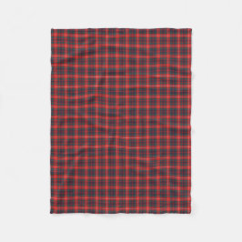 Fraser av Lovat Red och Navy Blue Modern Tartan Fleecefilt