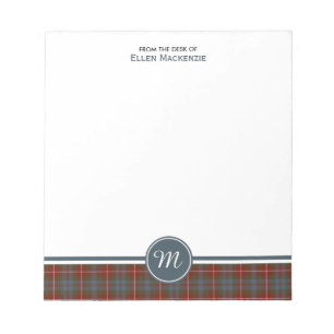 Fraser av Lovat Weasted Tartan Monogram Anteckningsblock