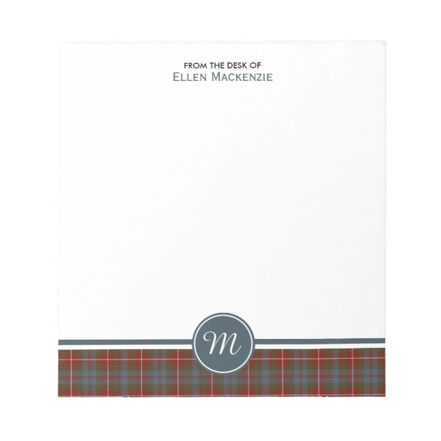 Fraser av Lovat Weasted Tartan Monogram Anteckningsblock (Framsida)