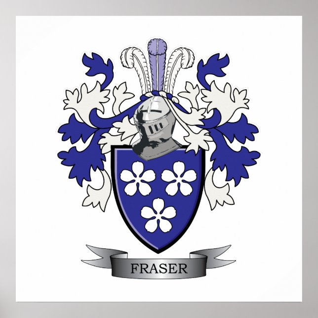 Fraser Family Crest Jackar av Arm Poster (Framsidan)