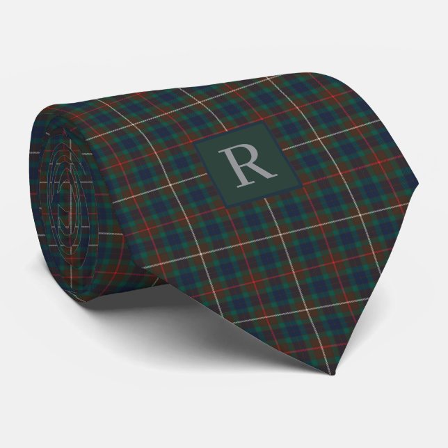 Fraser Hunting Tartan Skotsk Klanscheckad Monogram Slips (Rullad)