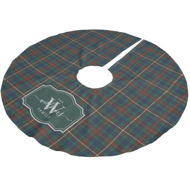 Fraser Hunting Tartan Skotsk Klanskriv Plaid Julgransmatta Borstad Polyester (Vinklad)