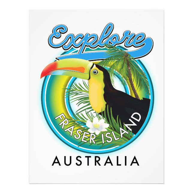 Fraser Island Australia Exploration logotyp Fototryck (Framsidan)