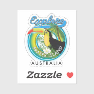 Fraser Island Australia Exploration logotyp Klistermärken