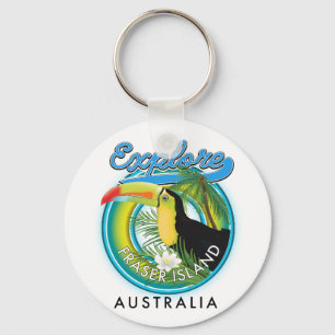 Fraser Island Australia Exploration logotyp Postca Nyckelring