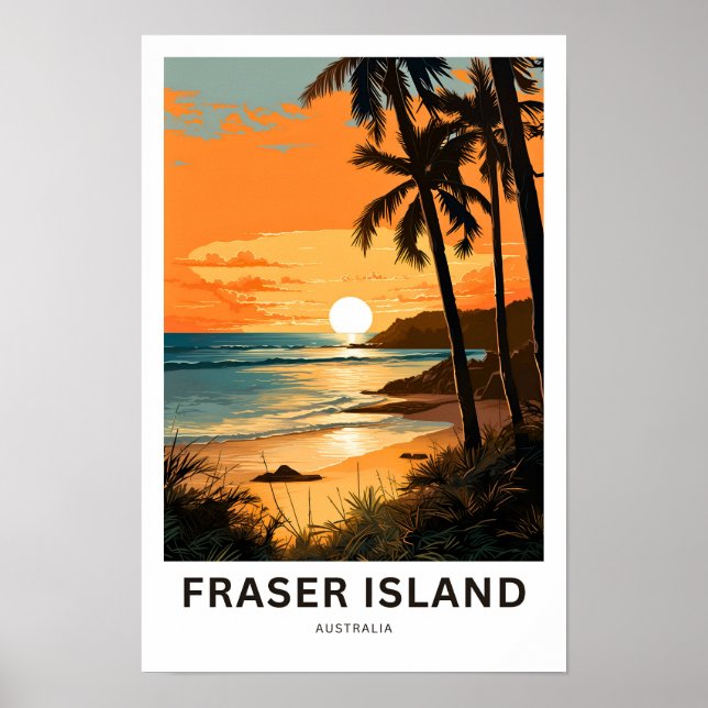 Fraser Island Australia Travel Print Poster (Framsidan)