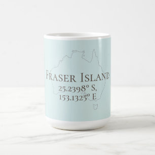 Fraser Island Australien Latitude & Longitud Kaffemugg