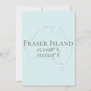 Fraser Island Australien Latitude & Longitud Kort