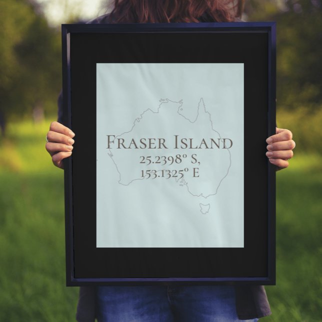 Fraser Island Australien Latitude & Longitud Poster (Skapare uppladdad)