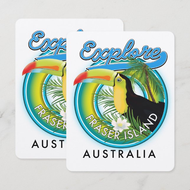 Fraser Island Australien utforskning logotyp (Fram/baksida)
