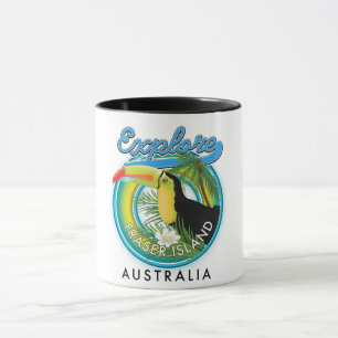 Fraser Island Australien utforskning logotyp Mugg