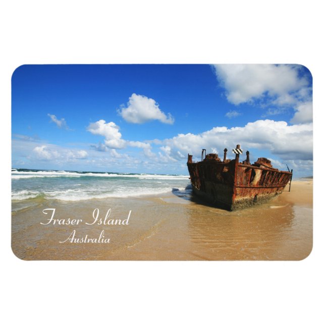 Fraser Island Shipwreck, Australien, Premium Magne Magnet (Horisontell)