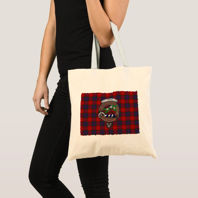 Fraser Klan Badge Tartan Tote Tygkasse (Framsida (produkt))
