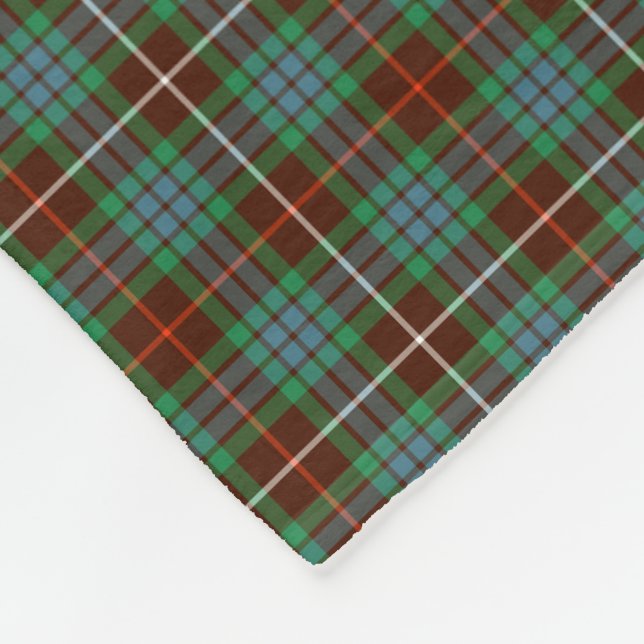 Fraser Klan Brown och Bright Grönt Hunting Tartan Fleecefilt (Hörn)