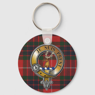 Fraser Lovat Tartan & Badge Nyckelring