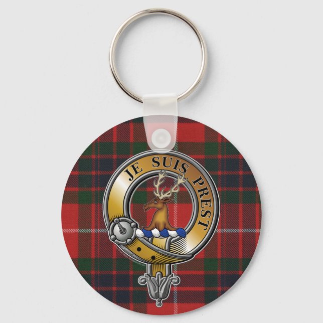 Fraser Lovat Tartan & Badge Nyckelring (Framsida)