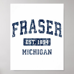 Fraser Michigan Mi Vintage Sport Establerad Desi Poster