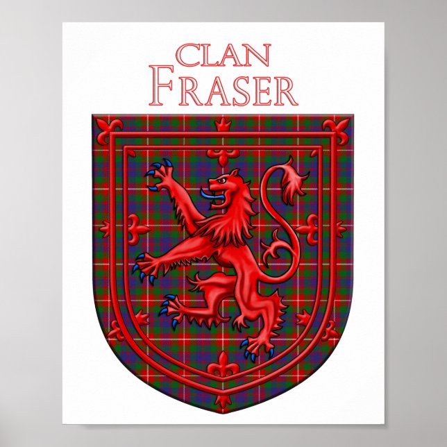 Fraser of Lovat Tartan Scottish Plaid Poster (Framsidan)