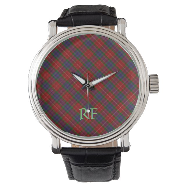 Fraser Officiell Tartan med monogram/ namn Armbandsur (Framsida)